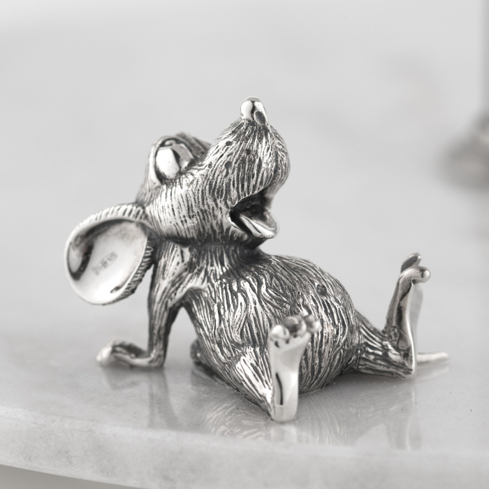 Горка мраморная "Мышиный пир" с серебром, малая