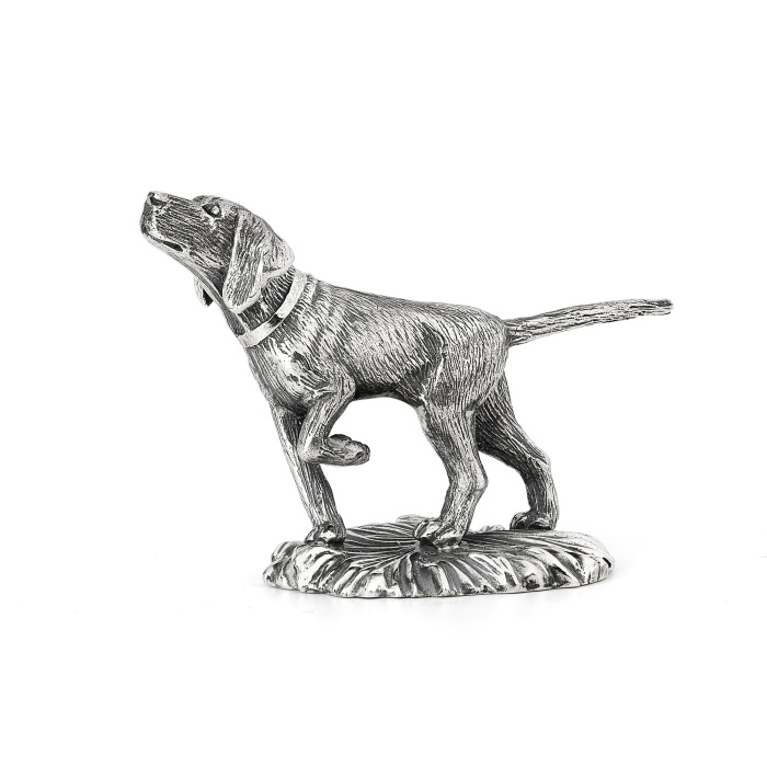 Статуэтка серебряная "Охотничья собака"