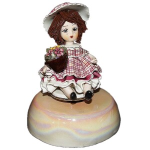 Musical statuette "Doll with flowers"