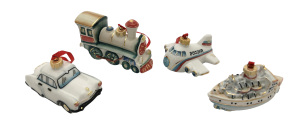 Набор фарфоровых ёлочных игрушек "Транспорт" 4 шт