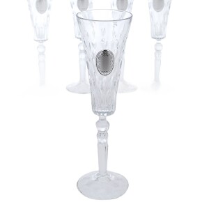 Набор бокалов для шампанского "Фаберже" с посеребрением, на 6 персон