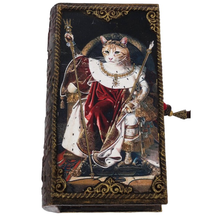 Шкатулка-книга "Кот император" с кистью