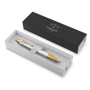 Подарочный набор: Шариковая ручка Parker IM Premium K318 Pearl GT с ежедневником