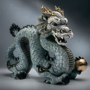 Скульптура "Китайский синий Дракон"