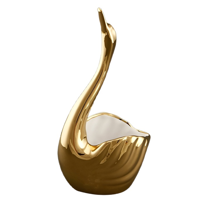 Чаша "Лебедь" золотая с белым