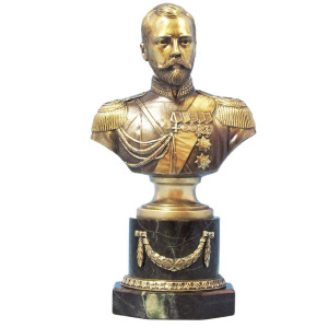 Статуэтка бронзовая "Бюст Николая II"