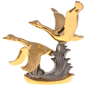 Статуэтка "Летающие гуси" золотая с платиной