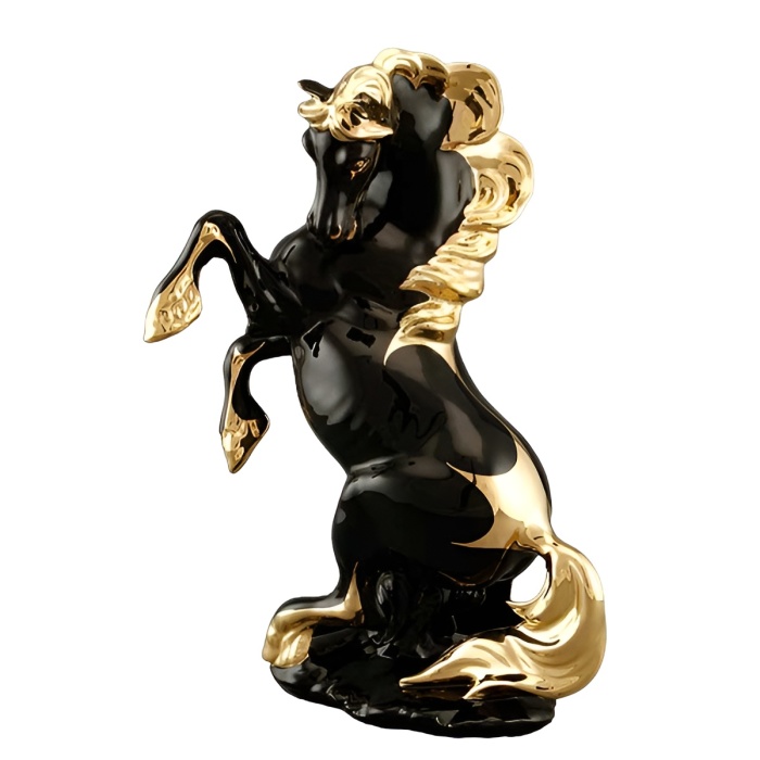 Статуэтка "Лошадь" черная с золотом