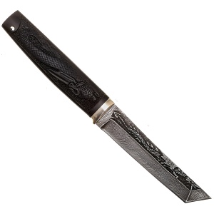 Нож танто "Огнедышащий дракон" дамаск