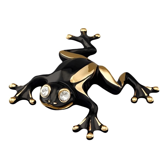 Статуэтка "Лягушка Коста-Рика", цвет: чёрный с золотом