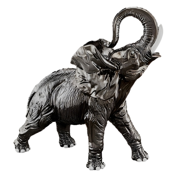Статуэтка "Слон", цвет: серебристый