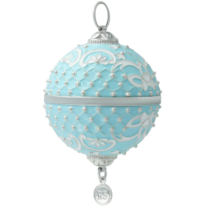 Ювелирный елочный шар "Голубая сетка" с подвеской