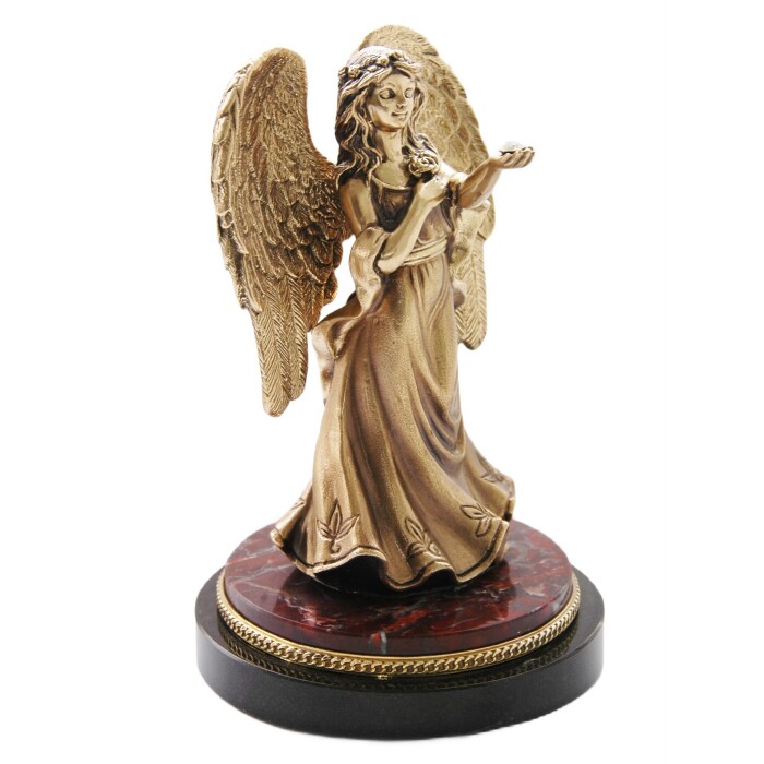 Статуэтка бронзовая "Ангел" на яшме