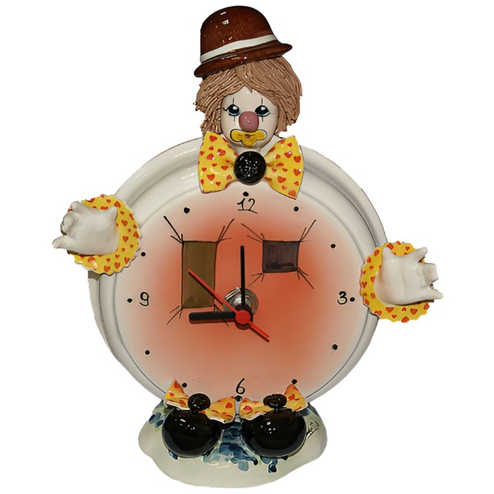 Часы круглые "Клоун в коричневой шляпе"