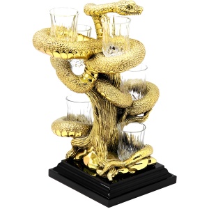 Набор для водки "Змея на дереве" золотой