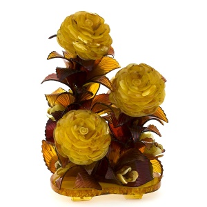 Букет из янтаря "Цветущие розы"