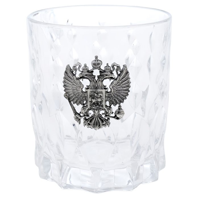 Набор бокалов для виски "Герб РФ" с посеребрением, на 6 персон
