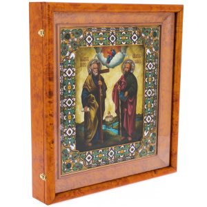 Икона "Святые Петр и Павел" с перламутром