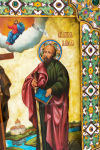 Икона "Святые Петр и Павел" с перламутром