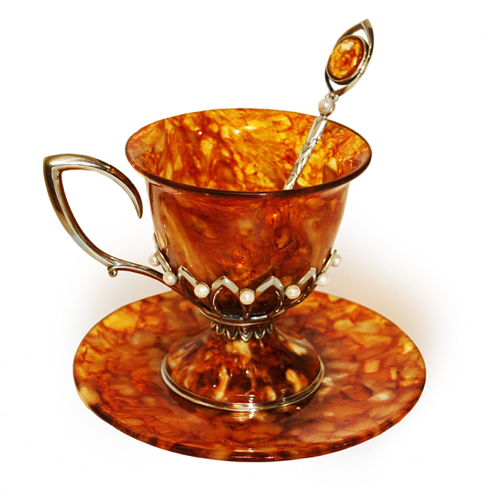 Набор для чая из янтаря "Императрица" на 2 персоны