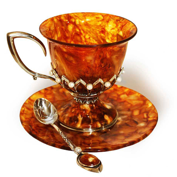 Набор для чая из янтаря "Императрица" на 2 персоны
