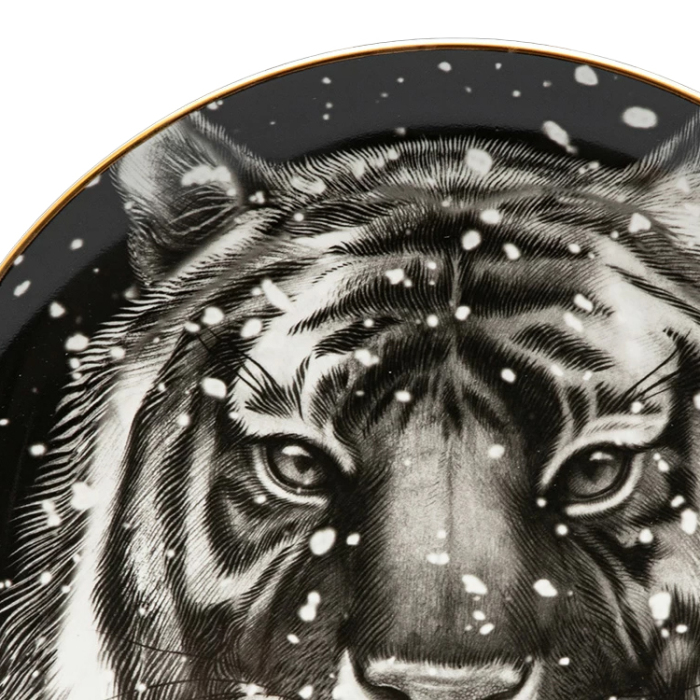Декоративная тарелка "Эллипс-2" с рисунком "Тотем. Тигр"
