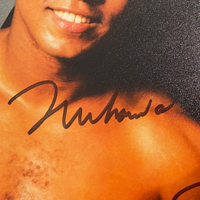 Фото с 3-мя автографами боксеров Мухаммеда Али, Дона Кинга и Джо Фрейзера