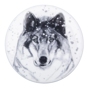 Шкатулка из костяного фарфора "Идиллия" с рисунком "Тотем. Волк"