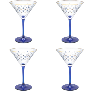 Набор бокалов для мартини "Кобальтовая сетка" на 4 персоны