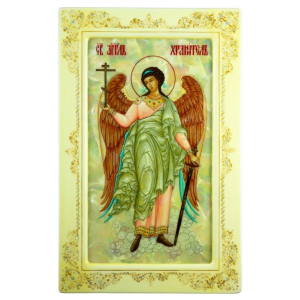 Икона "Ангел Хранитель" на натуральном перламутре