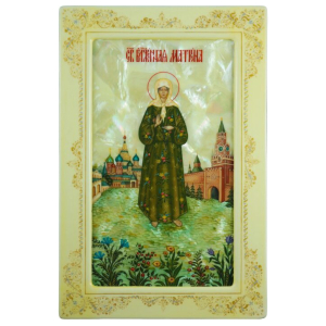Икона "Матрона Московская" на натуральном перламутре