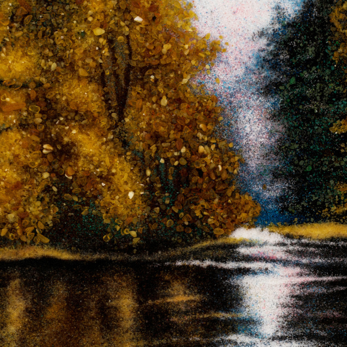 Картина из янтаря "Осень в лесу"