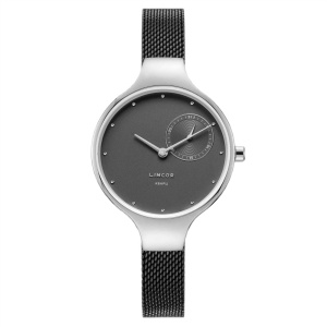 Lincor Uni Quartz Wrist Watch in Silver with Black Strap