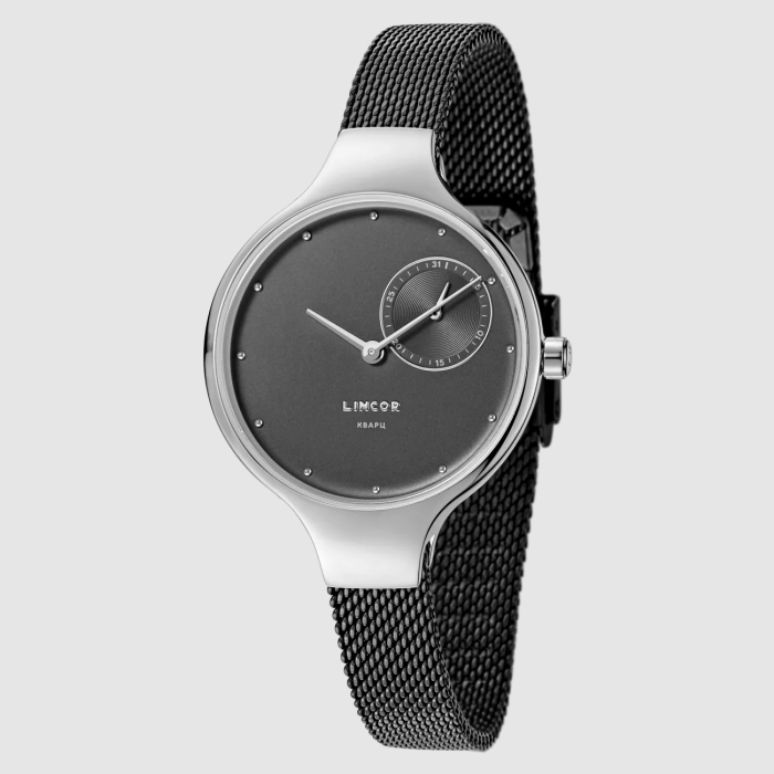 Lincor Uni Quartz Wrist Watch in Silver with Black Strap