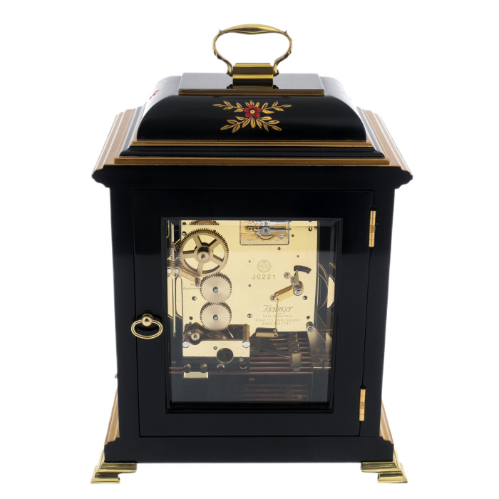 Каминные часы "The Georgian Basket Top in Chinoiserie Samurai Artwork" чёрные