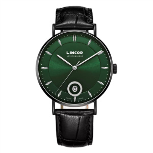 Lincor UNI Automatic Mechanical Wristwatch Green with Black Strap