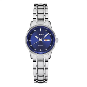 Automatic Mechanical Wristwatch Lincor UNI blue-silver