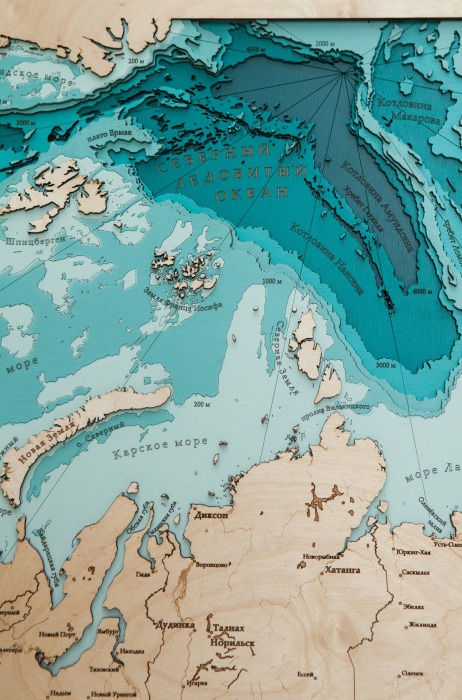 Карта деревянная многослойная "Карта Сибири" на заказ