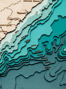 Карта деревянная многослойная "Карта Приморский край №1" на заказ