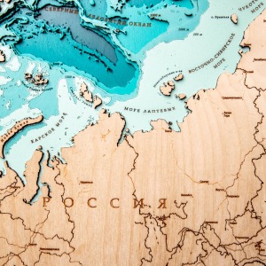 Карта деревянная многослойная "Карта России №1" на заказ