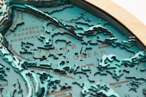 Карта деревянная многослойная "Карта мира №3" на заказ