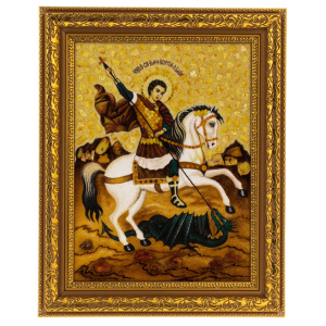Икона из янтаря "Георгий Победоносец"