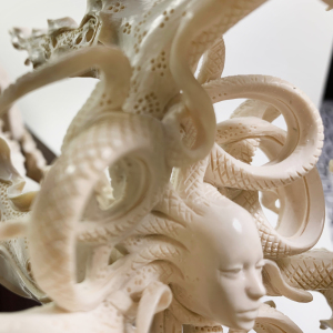 Высокохудожественная скульптура "Океан желаний" из бивня мамонта