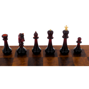 Шахматы с янтарными фигурами "Классика" большие