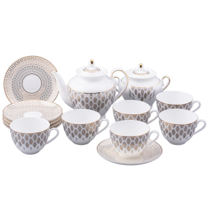 Сервиз чайный "Саламандра Грей" формы Весенняя, на 6 персон, 14 предметов
