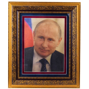 Картина на золоте "Президент В.В.Путин" в коробе