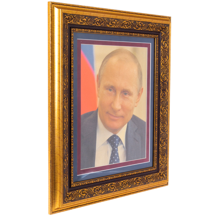 Картина на золоте "Президент В.В.Путин" в коробе