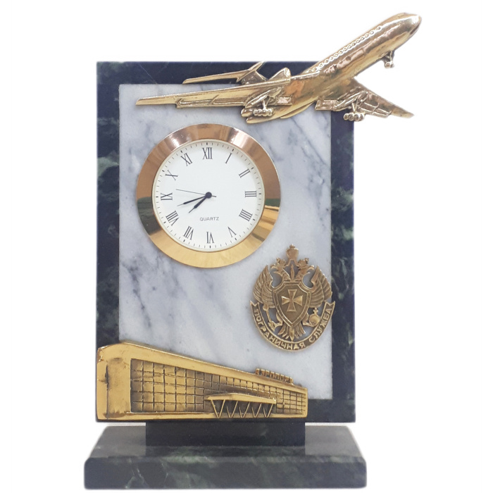 Часы настольные из бронзы "Аэрофлот ПУ "