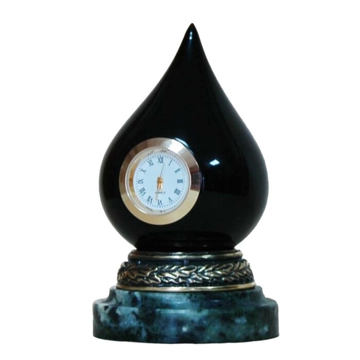 Часы настольные из бронзы "Капля нефти"