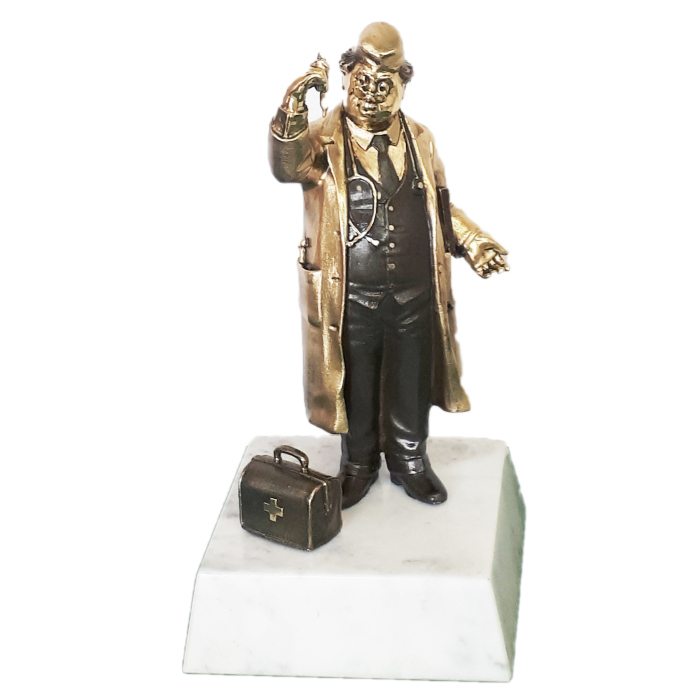 Статуэтка из бронзы "Доктор" на подставке из мрамора